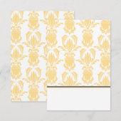 Invitation Damassé opulente Placecard pliable (Devant / Derrière)