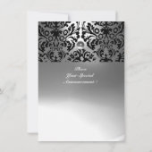 INVITATION DAMASSÉ PIERRE GEMME NOIR ET BLANC MONOGRAMME (Dos)