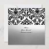 INVITATION DAMASSÉ PIERRE GEMME NOIR ET BLANC MONOGRAMME (Dos)