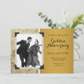 Invitation Damassé pour Anniversaire de Mariage d' (Debout devant)