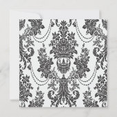 Invitation damassé rose blanc et noir (Dos)
