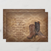 Invitation damassé rustique Western Cowboy mariage (Devant / Derrière)