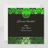 INVITATION DAMASSÉ VERT, CHAPEAU DE LUTIN FÊTE ST-PATRICK MON (Dos)