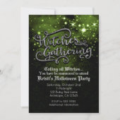 Invitation damassée verte et noire de rassemblemen (Devant)