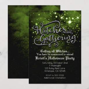 Invitation damassée verte et noire pour rassemblem