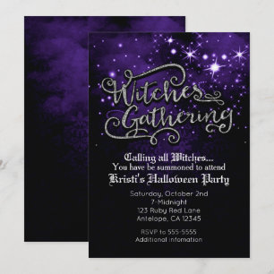 Invitation damassée violette et noire pour rassemb