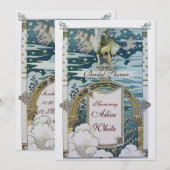 INVITATION DAME À LICORNE FÊTE DE MARIAGE ICE (Devant / Derrière)