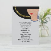 Invitation Dame Art Déco À La Fête Casquette (Debout devant)