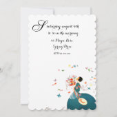 INVITATION DAME AU BOUQUET DE FLEURS ET PAPILLONS SWEET 16 (Dos)