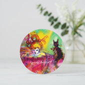 Invitation DAME AU CHAT NOIR / Mardi Gras Fête de Mascarade (Debout devant)