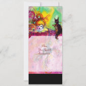 Invitation DAME AU CHAT NOIR / Mardi Gras Fête de Mascarade (Dos)