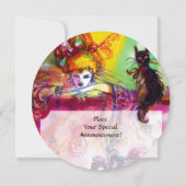 Invitation DAME AVEC CHAT NOIR / Mardi Gras Fête Masquée (Dos)