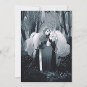 Invitation Dame avec épée et cheval blanc Noir et blanc (Devant)