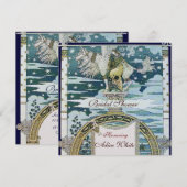 Invitation DAME AVEC UNICORN FÊTE DES MARIÉES PARTY Silver (Devant / Derrière)