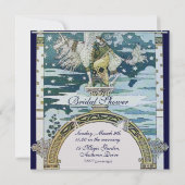 Invitation DAME AVEC UNICORN FÊTE DES MARIÉES PARTY Silver (Dos)