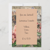 Invitation Dame de café femme victorienne rose riche robe (Dos)