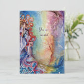 Invitation DAME DU LAC , bleu rose jaune vif brillant (Debout devant)