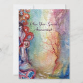 Invitation DAME DU LAC , bleu vibrant métallisé rose argenté (Dos)