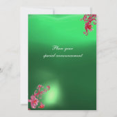 Invitation DAME DU LAC , bleu vibrant rose gemme vert (Dos)