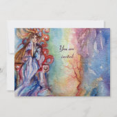 Invitation DAME DU LAC rose violet blanc champagne (Devant)