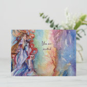 Invitation DAME DU LAC rose violet blanc champagne (Debout devant)