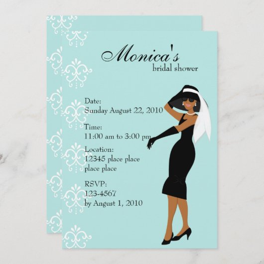 Invitation Dame élégante (Devant / Derrière)