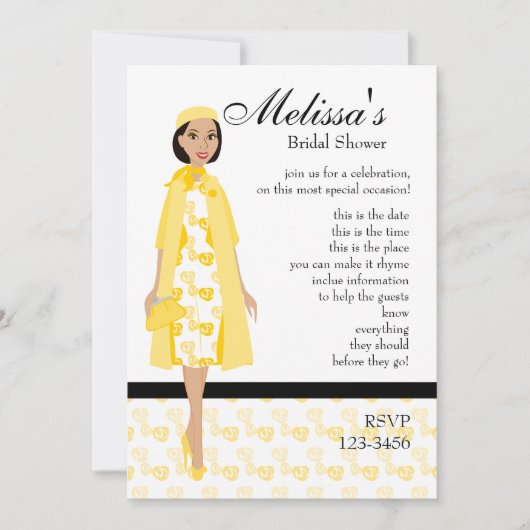 Invitation Dame En Jaune (Devant)