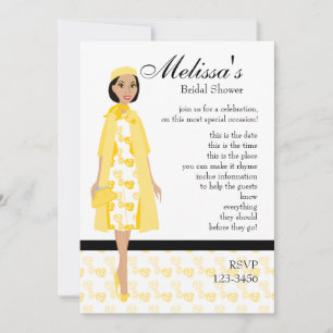 Invitation Dame En Jaune