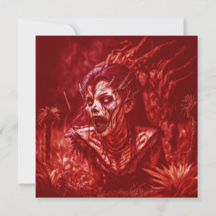 Invitation Dame Ghoul grognant parmi les plantes