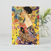 Invitation Dame Gustav Klimt avec ventilateur (Debout devant)