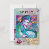 Invitation DAME MASQUE BLEU Soirée de Mariage Masqué Vénitien (Devant)