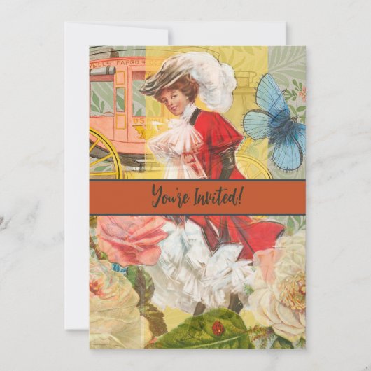 Invitation Dame victorienne femme amusement Carrosse (Devant)