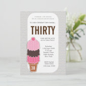 Invitation Dames Crème de glace Cone Fête moderne Anniversair (Debout devant)