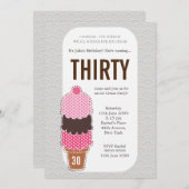 Invitation Dames Crème de glace Cone Fête moderne Anniversair (Devant / Derrière)