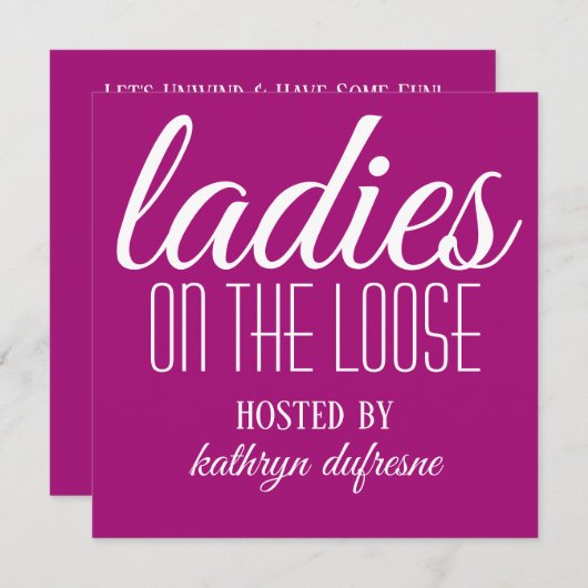 Invitation Dames en liberté personnalisé (Devant / Derrière)