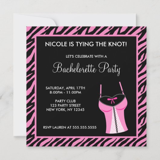 Invitation Dames Night Bachelorée (Devant)