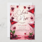 Invitation Dames Night Cherry Galentine's Cocktail Party (Devant)