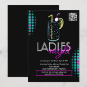 Invitation Dames Night Club Cocktail Boire Neon Flyer (Devant / Derrière)
