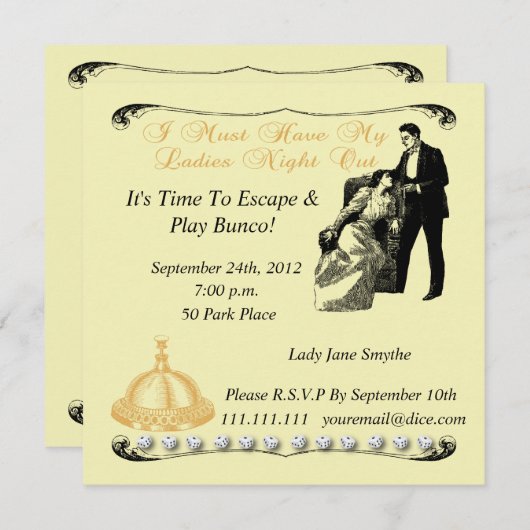 Invitation Dames Night Out (Devant / Derrière)