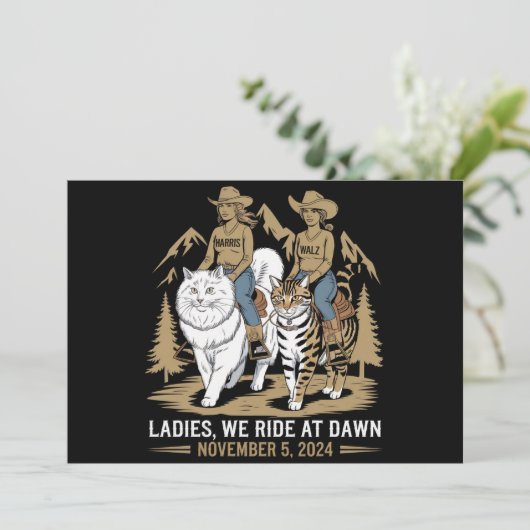 Invitation Dames Nous Roulons À Dawn Kamala Harris Walz Chat  (Debout devant)