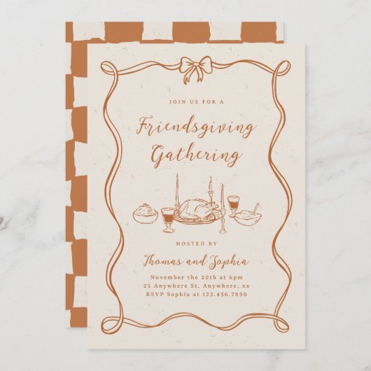 Invitation d'Ami Soirée d'Action de grâce (Devant / Derrière)