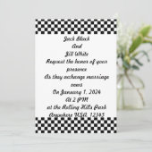 Invitation Damier Noir et Blanc (Debout devant)