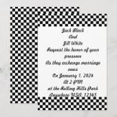 Invitation Damier Noir et Blanc (Devant / Derrière)