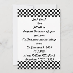 Invitation Damier Noir et Blanc