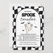 Invitation Damier Rétro Spooktacular Halloween (Devant)