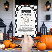 Invitation Damier Rétro Spooktacular Halloween