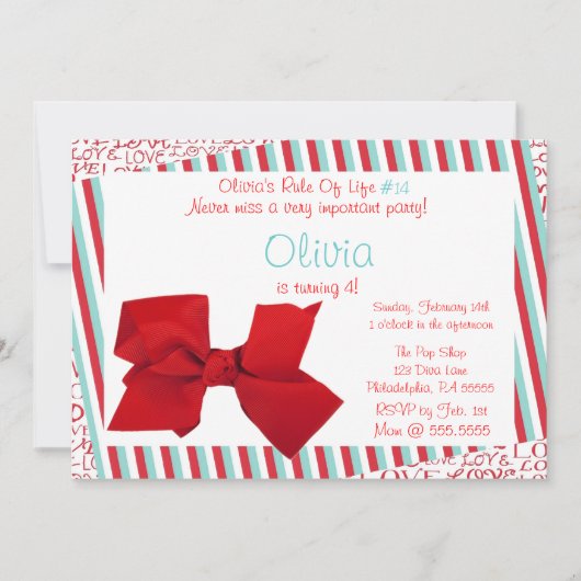 Invitation d'amour d'Olivia (Devant)