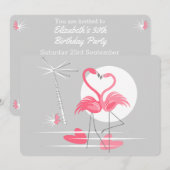 Invitation d'amour flamant rose horizontal (Devant / Derrière)