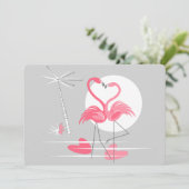 Invitation d'amour flamant rose horizontal (Debout devant)