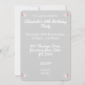 Invitation d'amour flamant rose verticale (Dos)